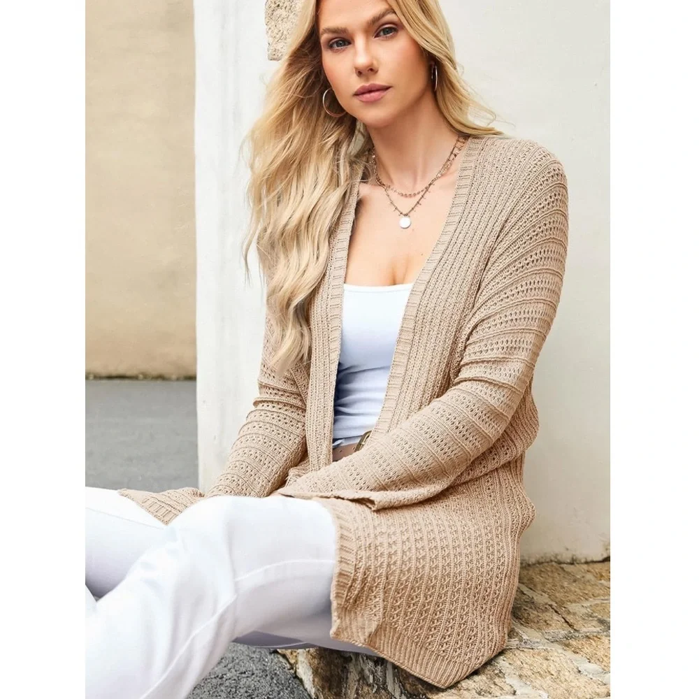 NWT Dokotoo Tan Open Front Cardigan Size M - Picture 4 of 6